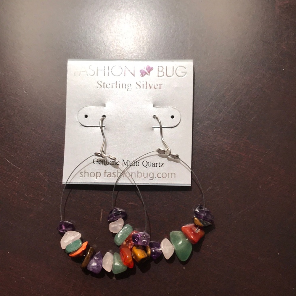 Sterling silver and quartz earrings